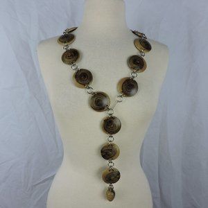 Vintage Wood Medallion Hip Belt Pendulum